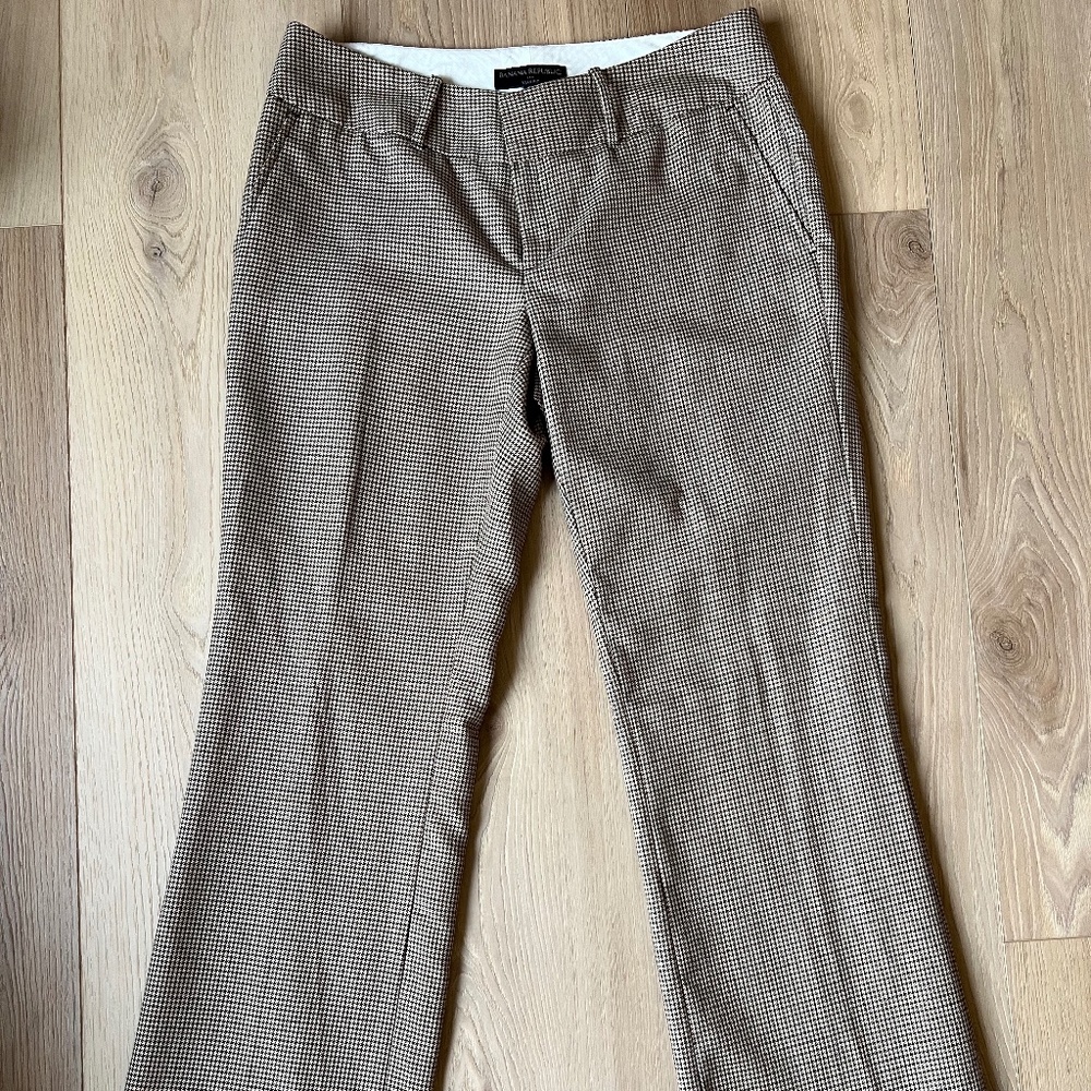 Banana Republic Ryan Fit Brown Checkered Pants- Size 6